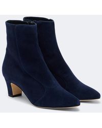 Manolo Blahnik - Myconia Suede Ankle Boots - Lyst
