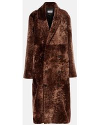 Loewe - Double-Breasted Shearling Coat - Lyst