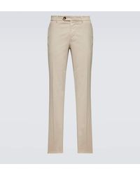 Brunello Cucinelli - Mid-Rise Cotton-Blend Slim Pants - Lyst