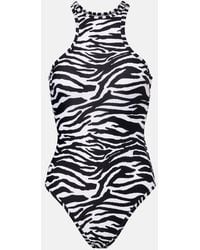 The Attico - Zebra-Print Swimsuit - Lyst