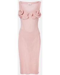Magda Butrym - Floral-Applique Silk-Blend Bustier Dress - Lyst