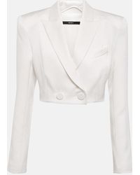Alex Perry - Parker Cropped Satin Crepe Blazer - Lyst
