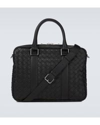 Bottega Veneta - Classic Medium Intrecciato Leather Briefcase - Lyst