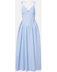 Bananhot - Paloma Gingham Cotton Poplin Maxi Dress - Lyst