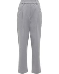 Brunello Cucinelli Cropped-Hose aus einem Baumwollgemisch - Grau