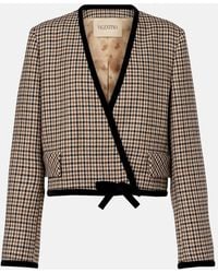 Valentino - Houndstooth Virgin Wool Jacket - Lyst