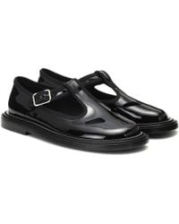 Burberry Alannis Patent-leather Mary Jane Flats - Black
