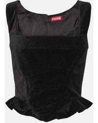 STAUD - Bustier-Top Lorelai Aus Baumwollsamt - Lyst