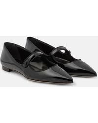 Manolo Blahnik - Campari Patent Leather Mary Jane Flats - Lyst