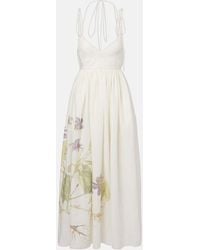 Erdem - Floral Linen Maxi Dress - Lyst