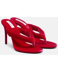 Alaïa - Velvet Thong Sandals - Lyst