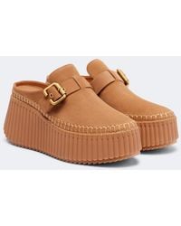 Chloé - Nama Leather Platform Mules - Lyst