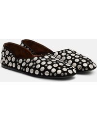 KHAITE - Jane Studded Suede Ballet Flats - Lyst