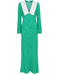 RIXO London Arielle Floral Maxi Dress - Green