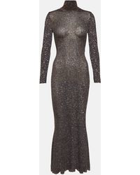 Balenciaga - Sequined Knitted Maxi Dress - Lyst