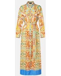 Etro - Printed Cotton And Silk Midi Dress - Lyst