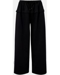 Alaïa - Wide-Leg Cotton Sweatpants - Lyst