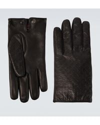 Gucci - Gg Leather Gloves - Lyst
