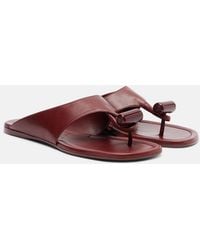 Loewe - Toggle Leather Thong Sandals - Lyst