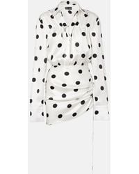 David Koma - Polka-Dot Silk Satin Minidress - Lyst