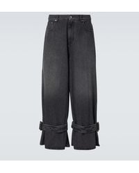 JW Anderson - Belt-Detail Faded Wide-Leg Jeans - Lyst