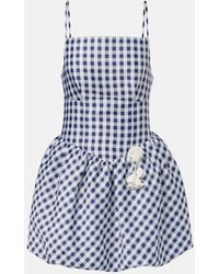 Self-Portrait - Gingham Taffeta Minidress - Lyst