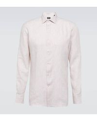 Zegna - Camisa de lino a rayas - Lyst