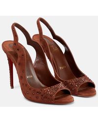Christian Louboutin - Nudes Degrachick Suede Sandals - Lyst