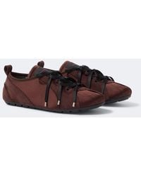 Simone Rocha - Sneakers Ballerina Grip Aus Satin Mit Leder - Lyst