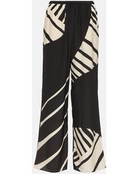 Sir. The Label - Printed Mid-rise Silk Wide-leg Pants - Lyst