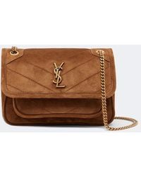Saint Laurent - Niki Mini Suede Shoulder Bag - Lyst