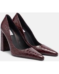 Alaïa - Pointy 90 Croc-Effect Leather Pumps - Lyst