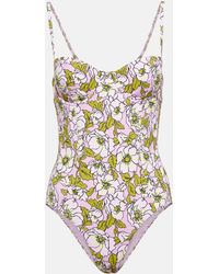 Tory Burch - Floral Printed Swimsuit - Lyst