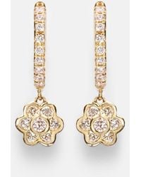 Anita Ko - 18Kt Hoop Earrings With Diamonds - Lyst