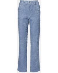 Loewe - Trompe L'Oil Leather Straight Pants - Lyst