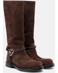 Bottega Veneta - James Knot Suede Knee-High Boots - Lyst