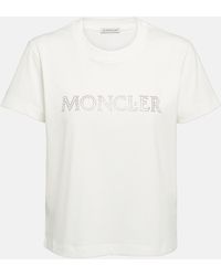 Moncler - T-shirt in cotone con logo - Lyst