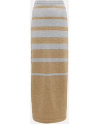 Rabanne - Striped Metallic Knit Maxi Skirt - Lyst