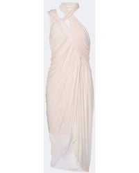 Balmain - Draped Asymmetric Midi Dress - Lyst