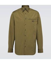 Prada - Camicia in cotone con logo - Lyst