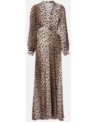 RIXO London - Vestido Largo Emory De Seda Estampado - Lyst
