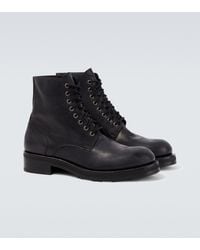 The Row - Leather Combat Boots - Lyst