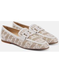 Tod's - Kate Leather-Trimmed Loafers - Lyst