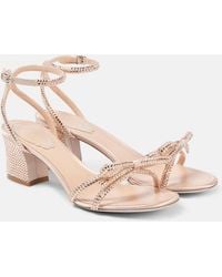 Rene Caovilla - 50 Embellished Bow-Detail Satin Sandals - Lyst