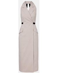 Max Mara - Cime Cotton And Wool Canvas Midi Dress - Lyst
