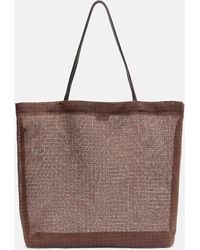The Row - Barn Leather-Trimmed Mesh Tote Bag - Lyst