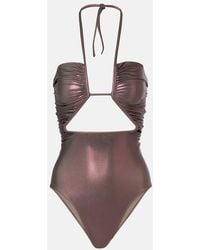 Rick Owens - Metallic Halterneck Swimsuit - Lyst