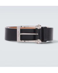 McQueen - Twin Skull Leather Belt - Lyst