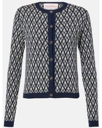 Valentino - Toute La V Virgin Wool Cardigan - Lyst