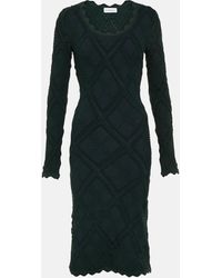 Burberry - Aran Wool-blend Midi Dress - Lyst